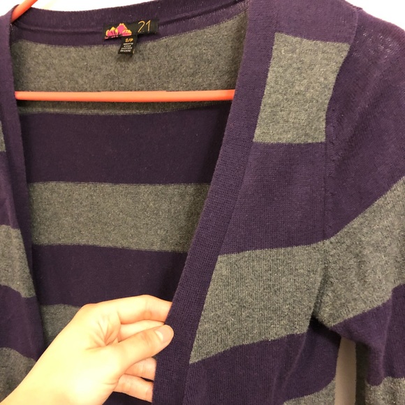 Purple Striped Cardigan - Picture 2 of 2